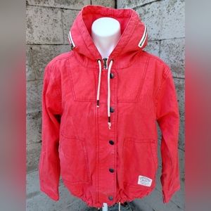 Converse All Star Cotton Red Denim Hoodie Jacket UNISEX